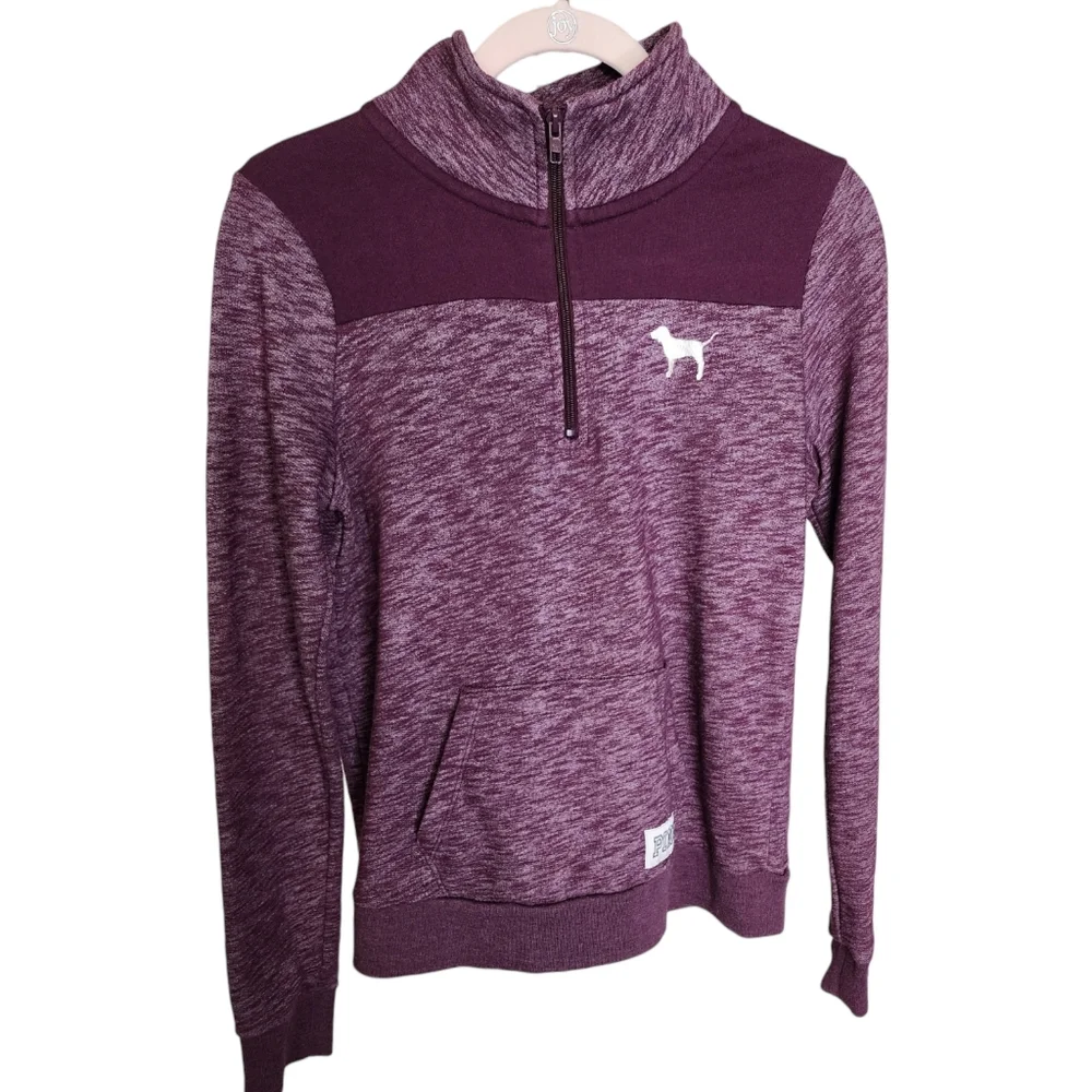 PINK Victoria's Secret Quarter Zip Sweatshirt Sz XS - Picture 3 of 9